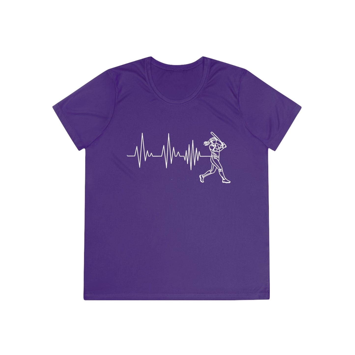 Softball Heartbeat  Ladies Moisture Wicking Tee