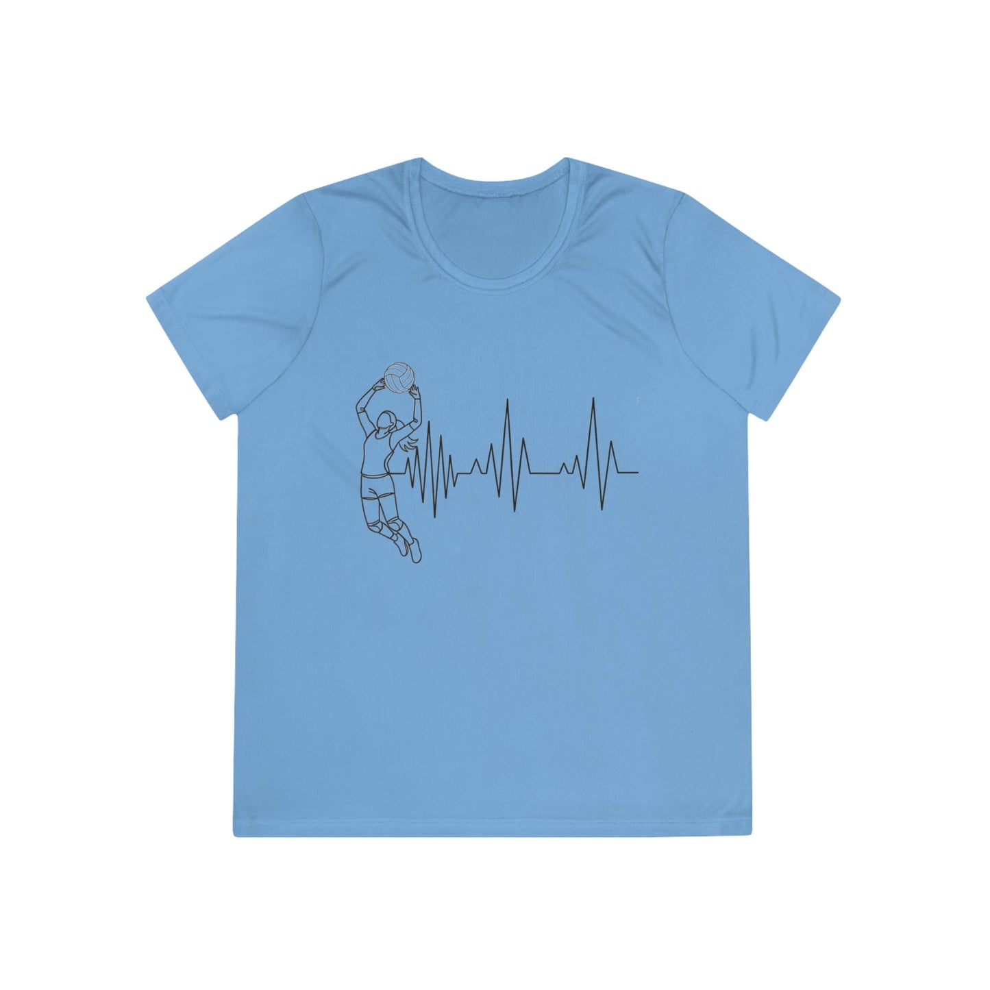 Volleyball Heartbeat Ladies Moisture Wicking Tee
