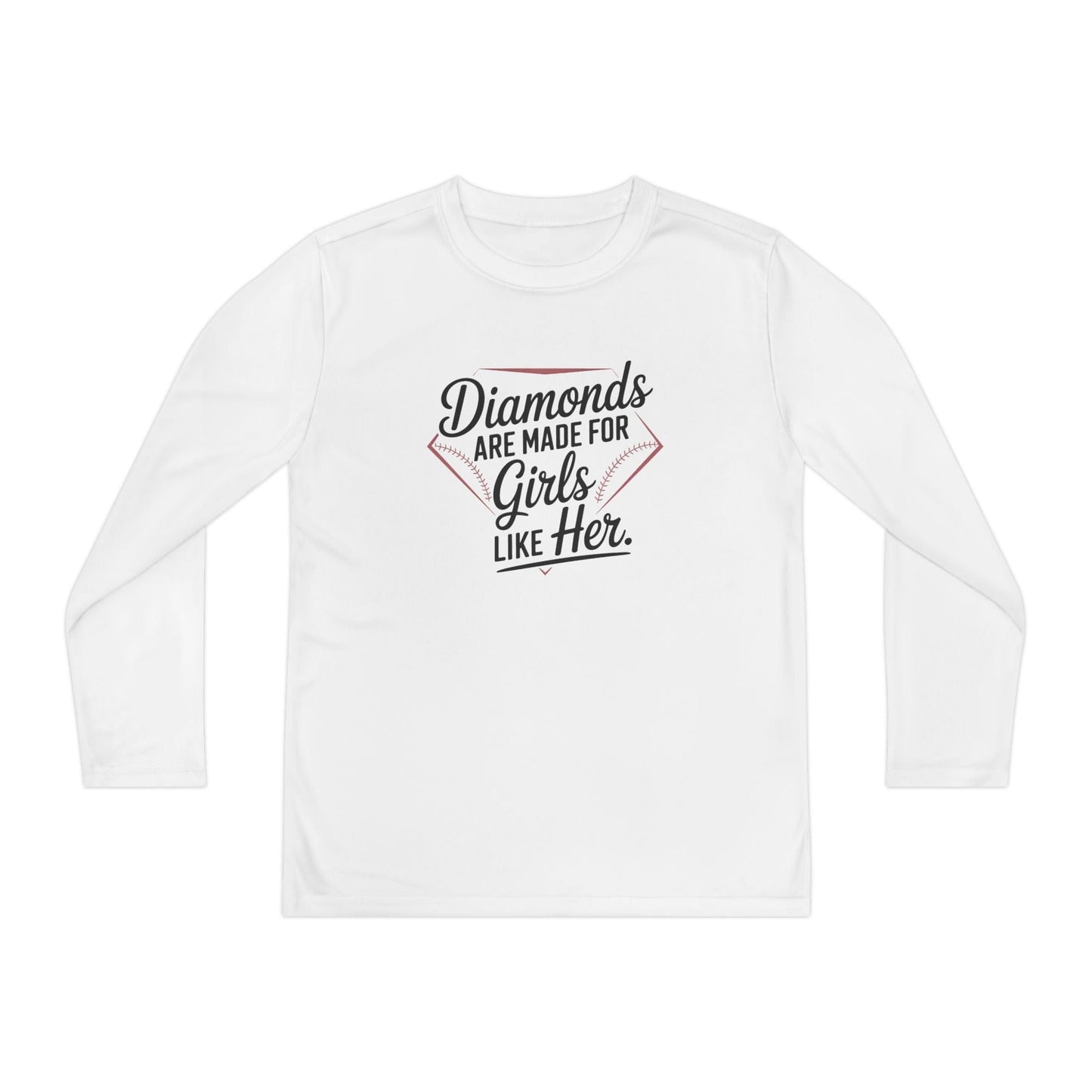 Diamonds Are Made for Girls Like Her Youth Long Sleeve Competitor Tee