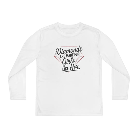 Diamonds Are Made for Girls Like Her Youth Long Sleeve Competitor Tee