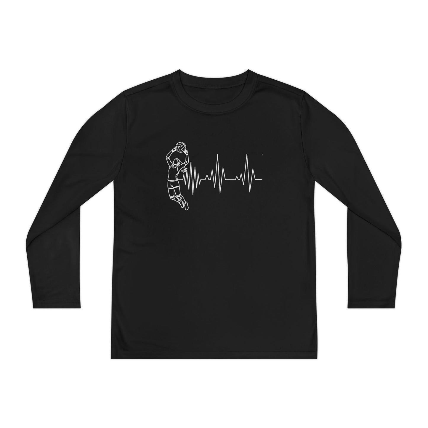 Volleyball Heartbeat Youth Long Sleeve Competitor Tee