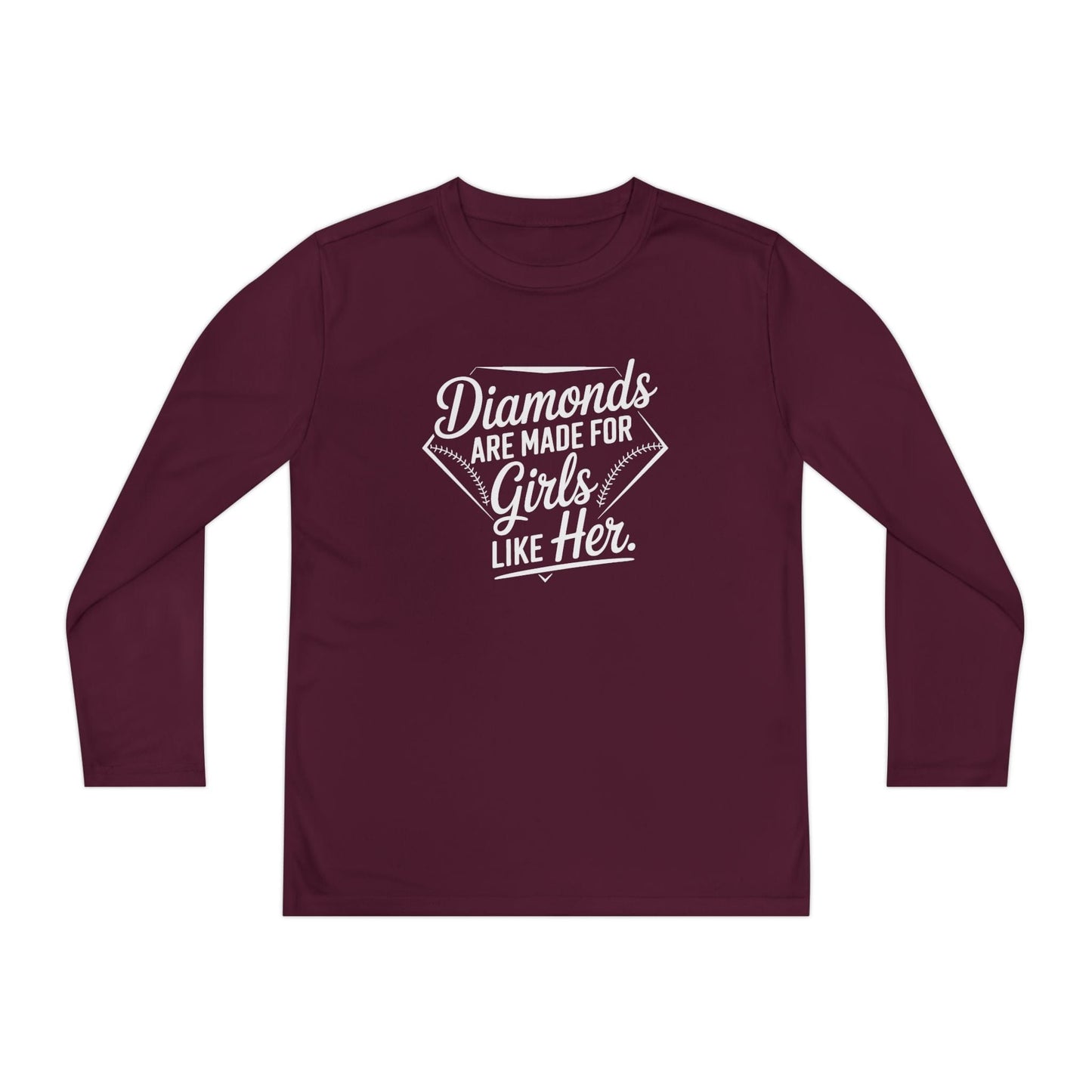 Diamonds Are Made for Girls Like Her Youth Long Sleeve Competitor Tee