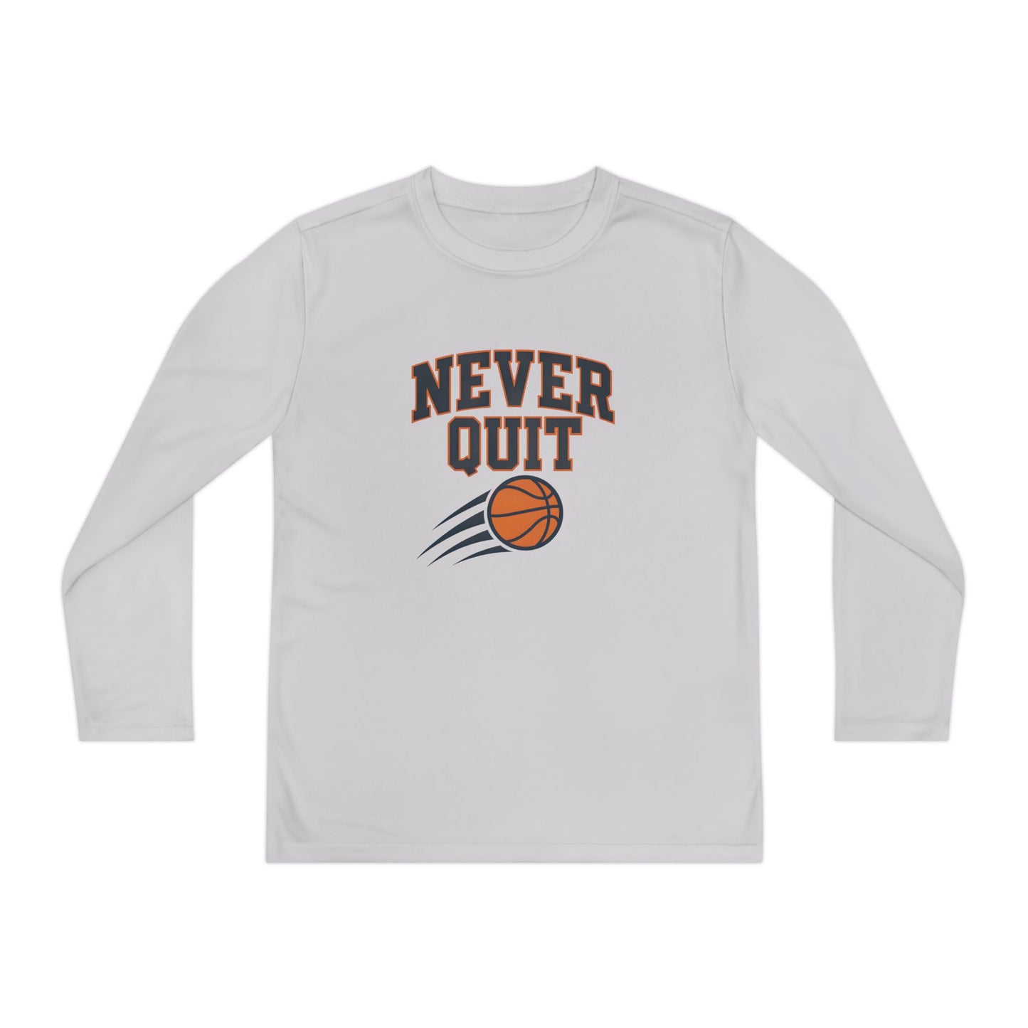 Never Quit Basketball  Youth Long Sleeve Competitor Tee