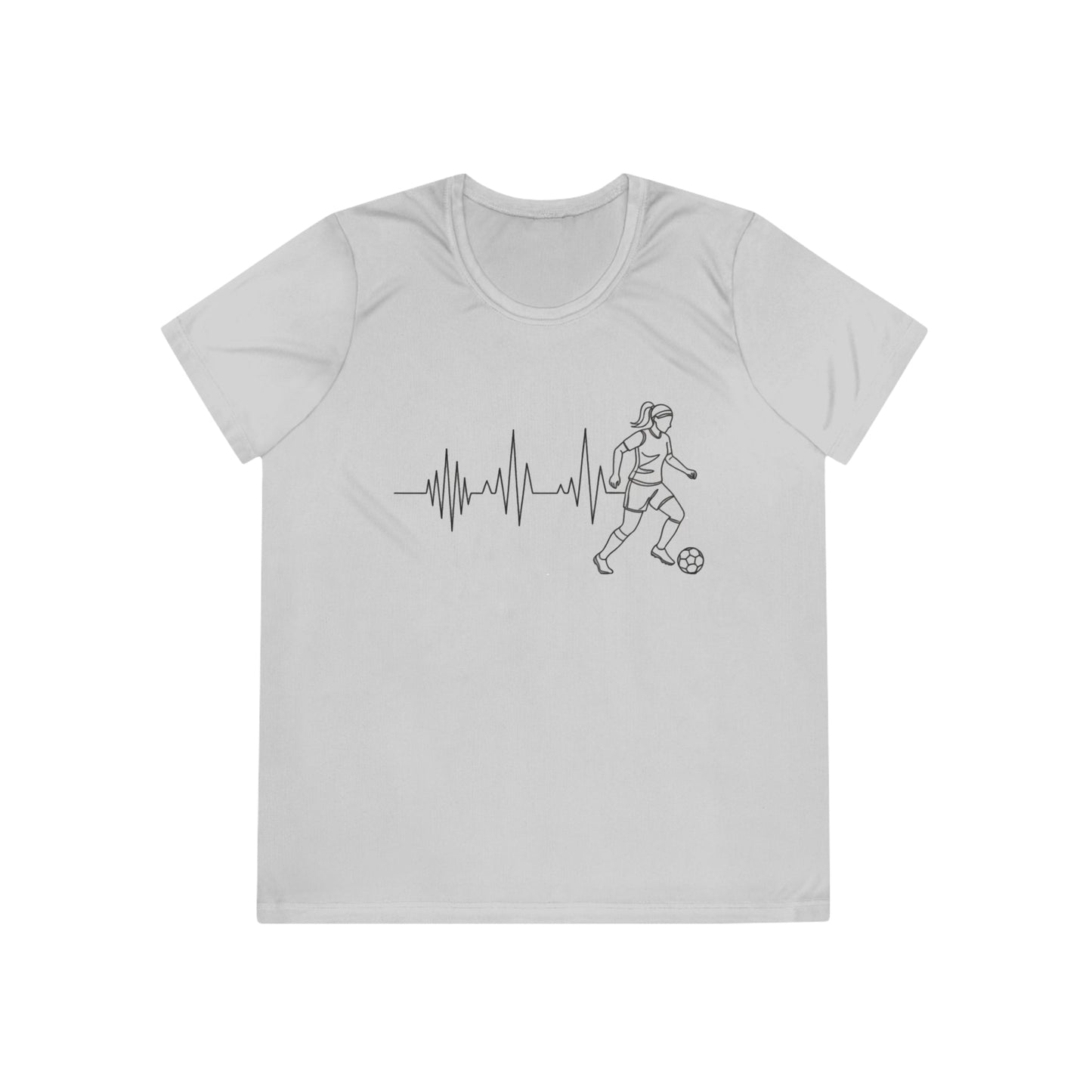 Soccer Heartbeat Ladies Moisture Wicking Tee
