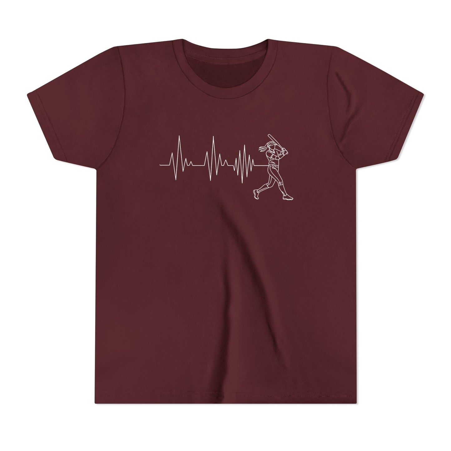 Softball Heartbeat Youth Short Sleeve Tee