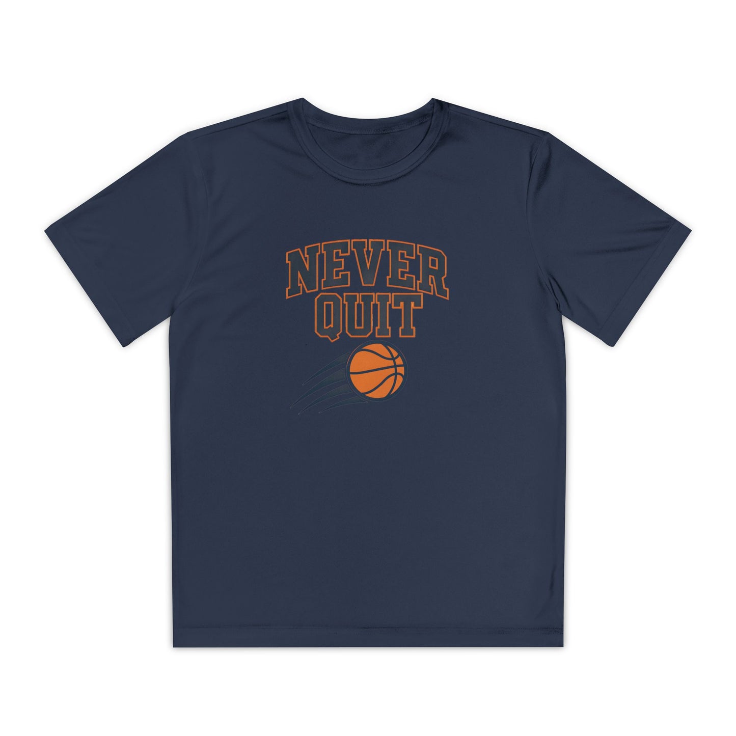 Never Quit Basketball Youth Moisture Wicking Tee