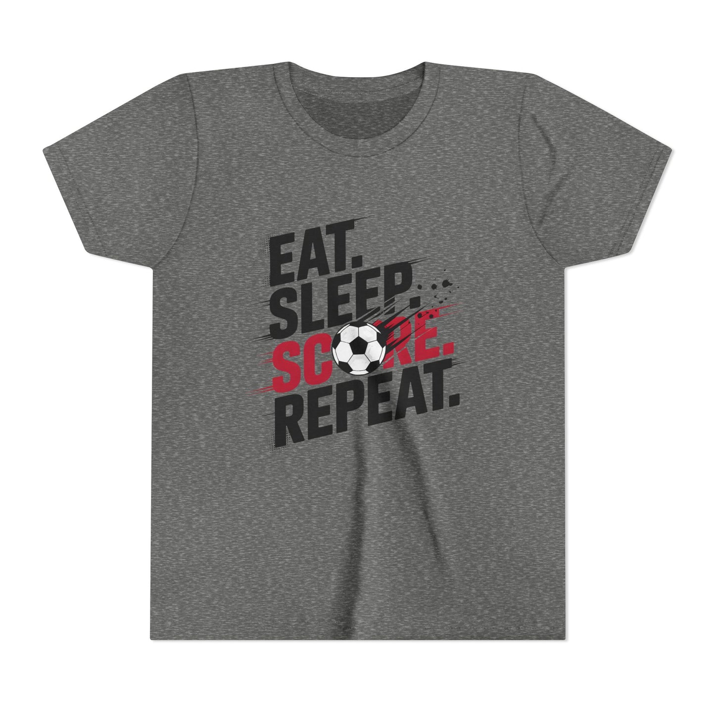 Eat, Sleep, Score Repeat Soccer  Youth Short Sleeve Tee
