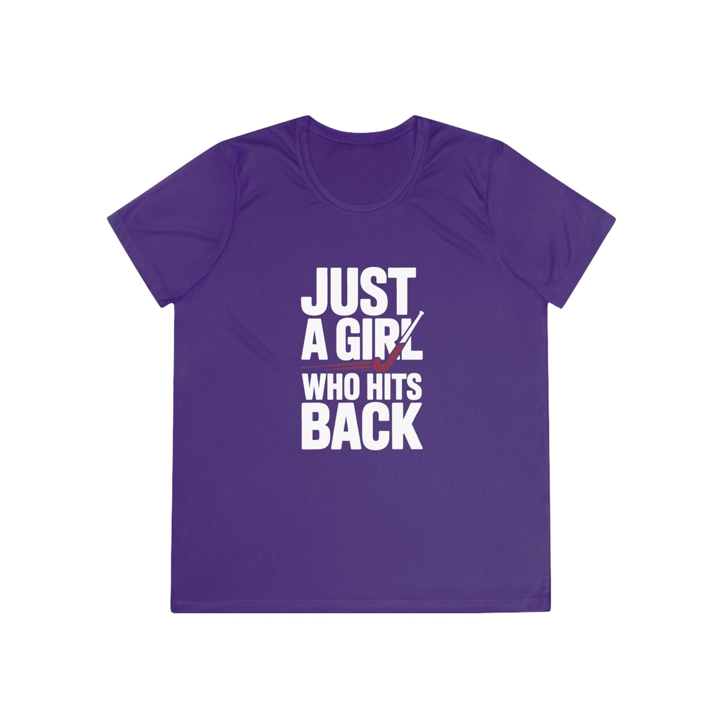 Just A Girl Who Hits Back  Ladies Moisture Wicking Tee