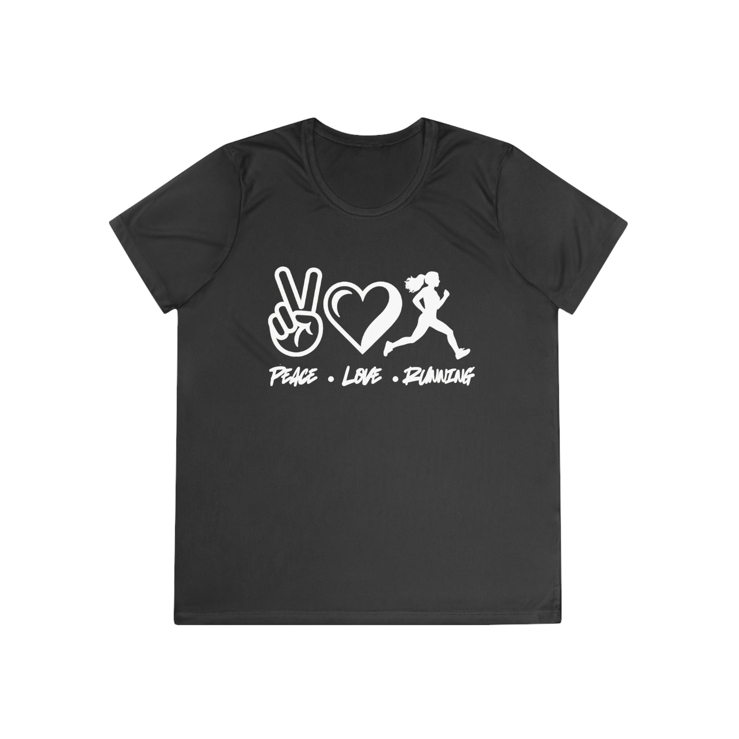 Peace • Love • Running Ladies Moisture Wicking Tee