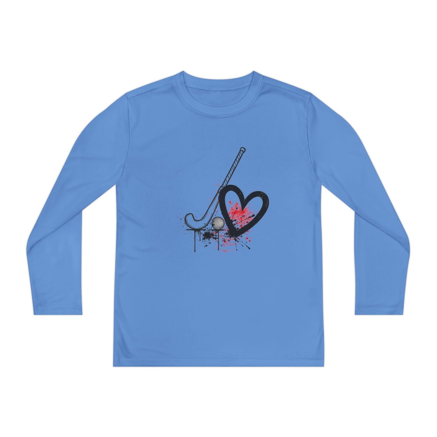 Field Hockey Is Her Heartbeat Youth Long Sleeve Competitor Tee