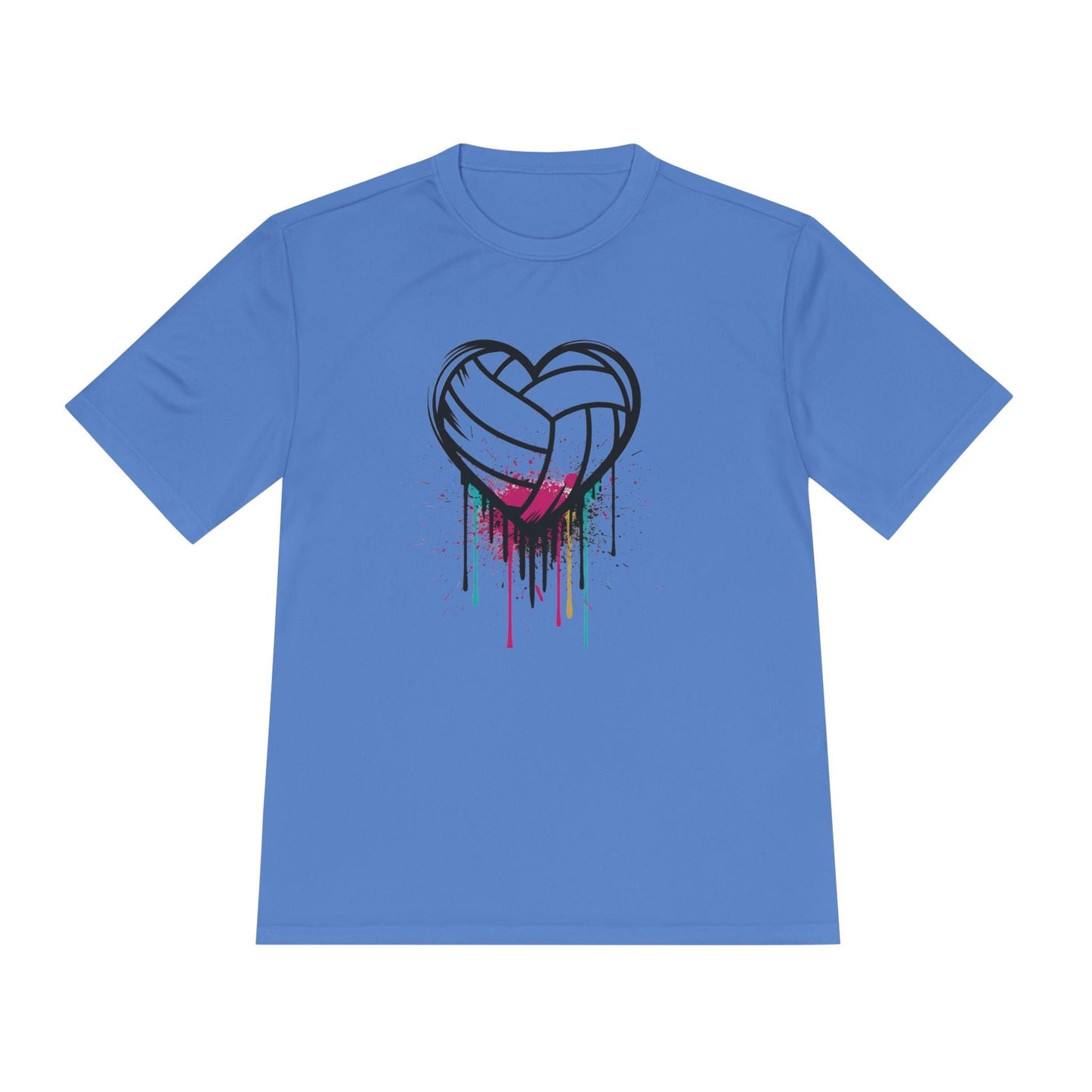 Dripping Volleyball Heart Unisex Moisture Wicking Tee