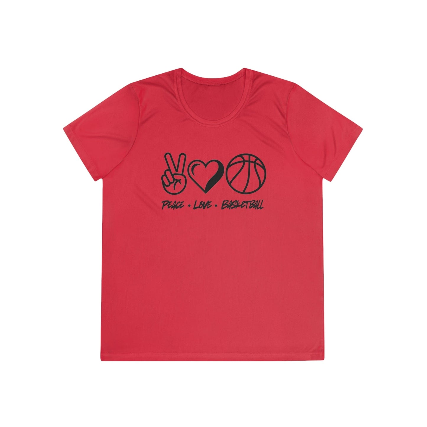 Peace • Love • Basketball Ladies Moisture Wicking Tee
