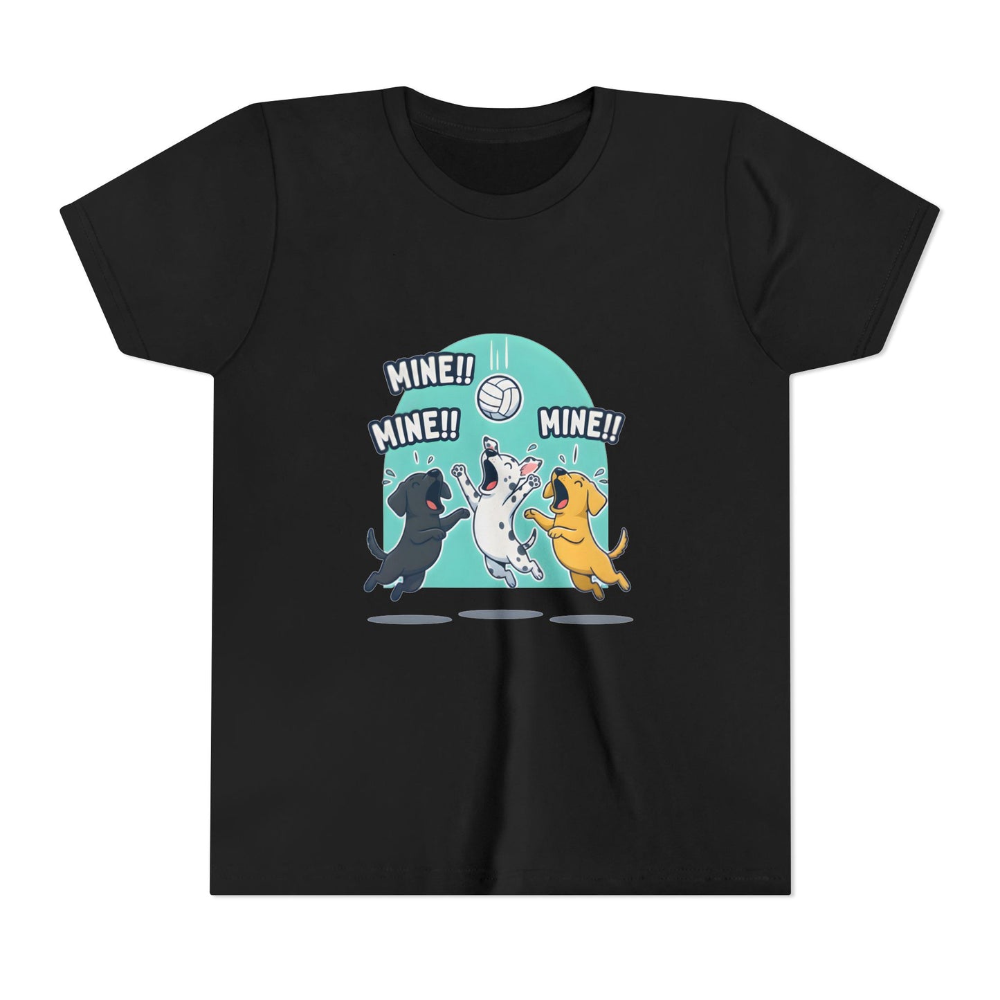 Mine! Volleyball Puppy Squad Youth Short Sleeve Tee