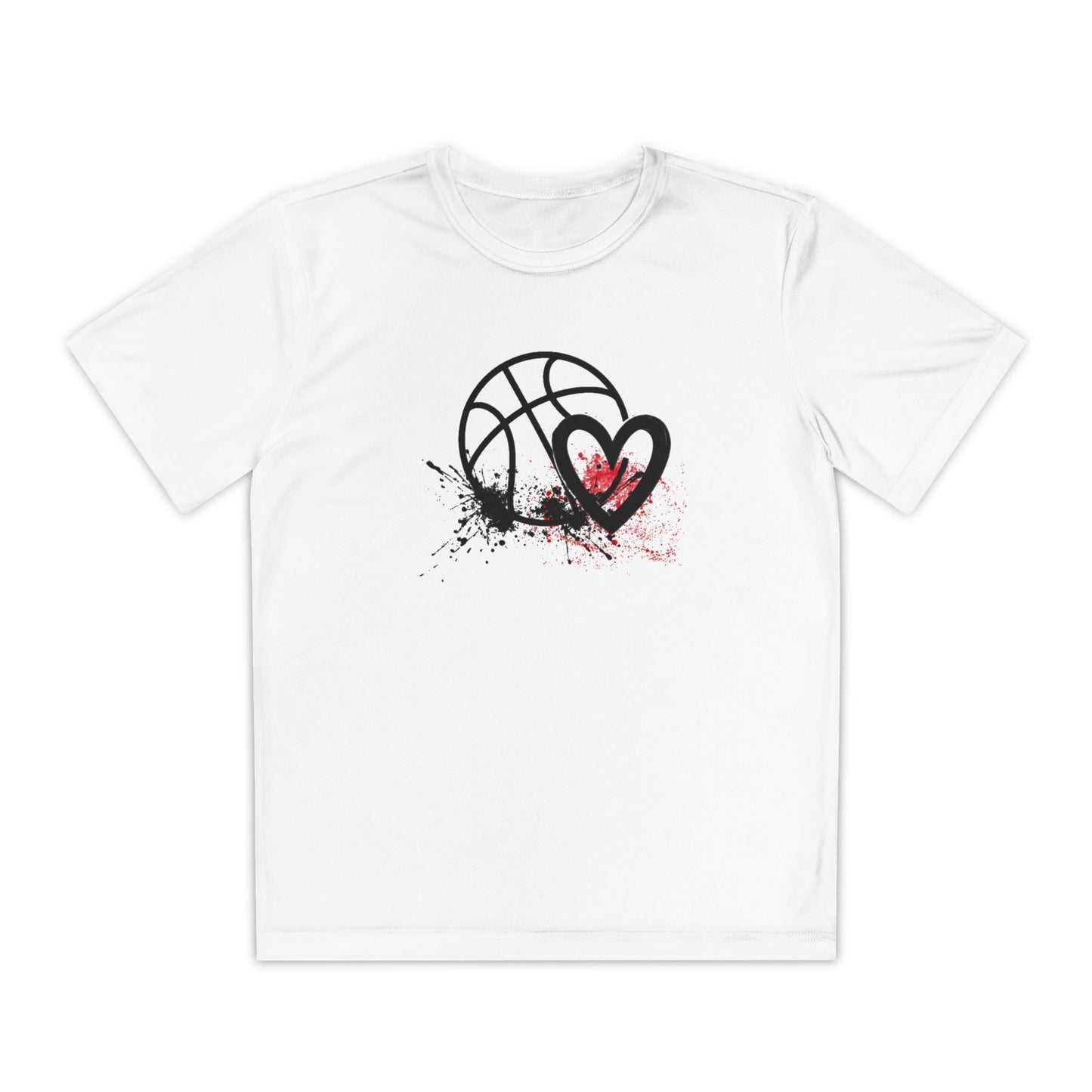 Basketball Is Her Heartbeat Youth Moisture Wicking Tee