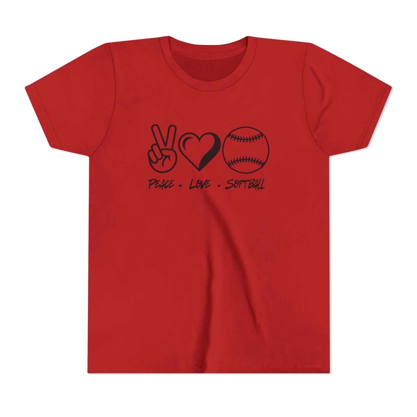 Peace • Love • Softball Youth Short Sleeve Tee