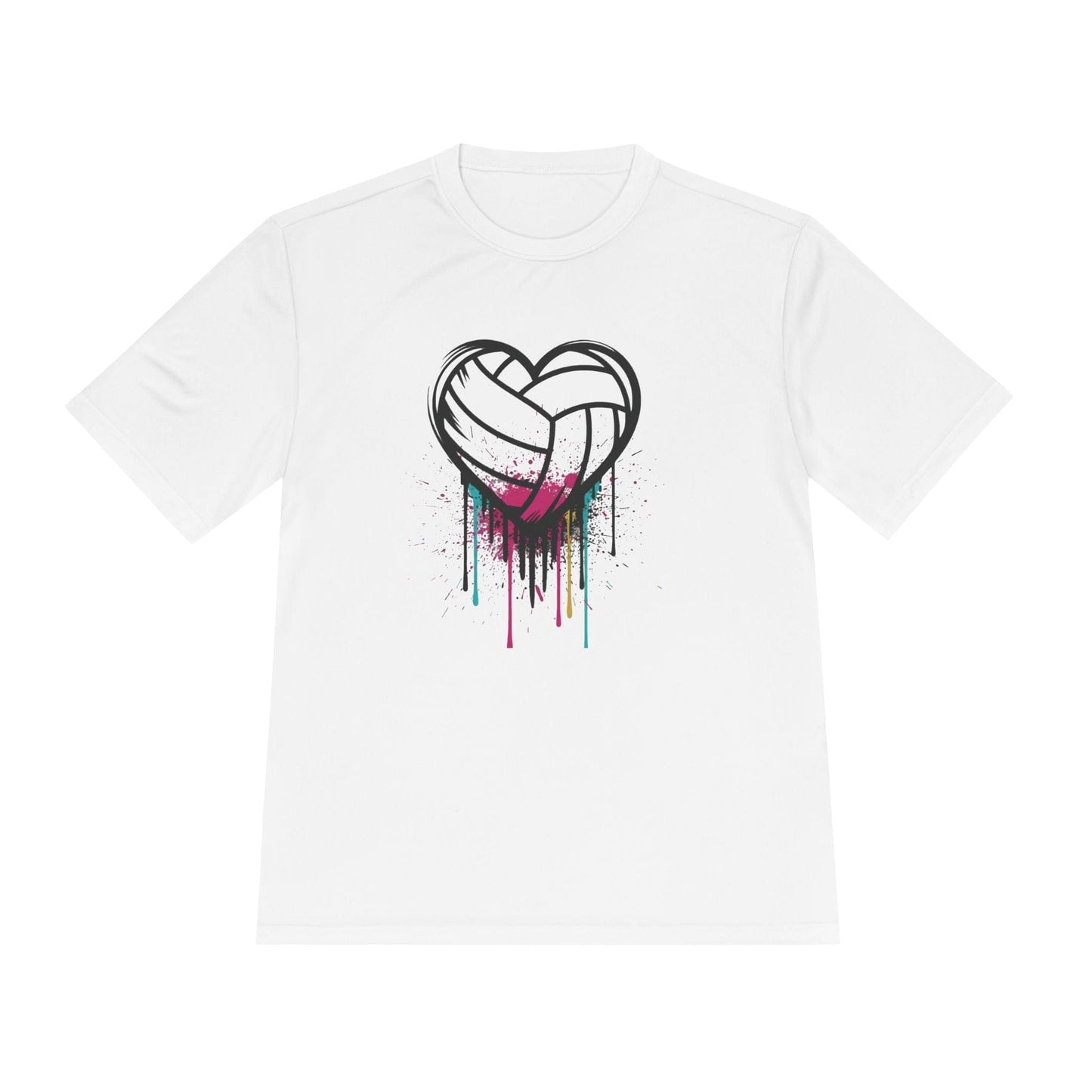 Dripping Volleyball Heart Unisex Moisture Wicking Tee