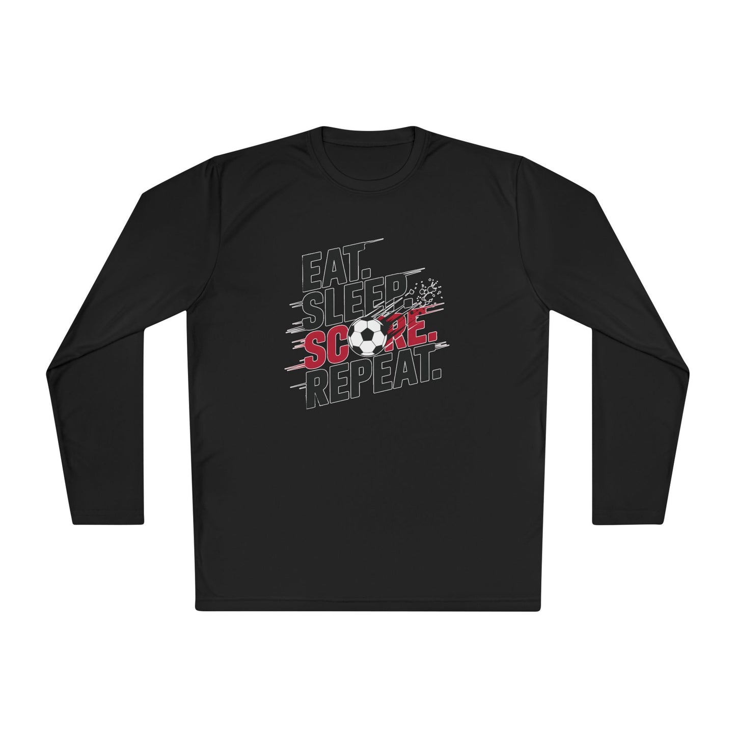 Eat, Sleep, Score Repeat Soccer  Lightweight Long Sleeve Tee