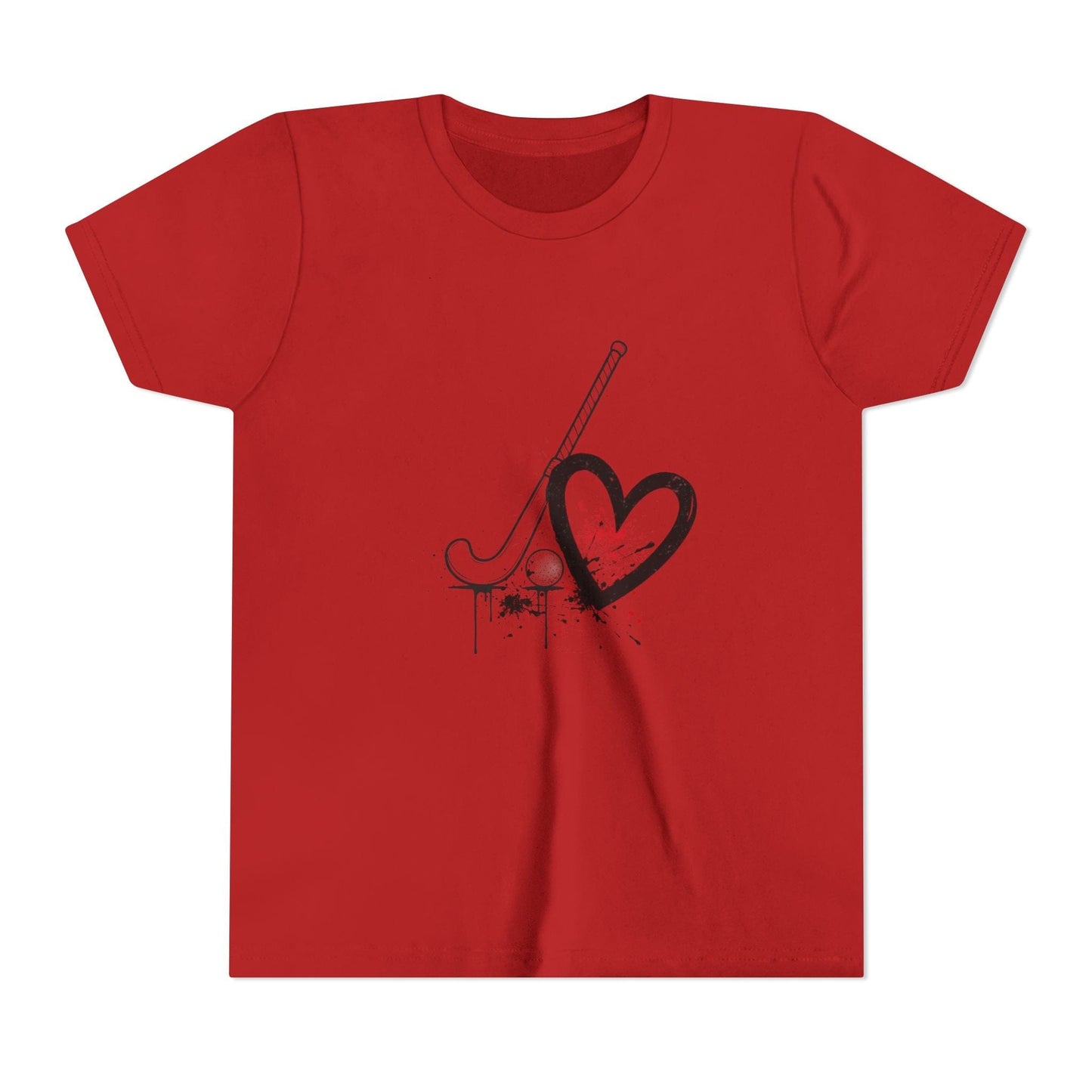 Field Hockey Is Her Heartbeat Youth Short Sleeve Tee