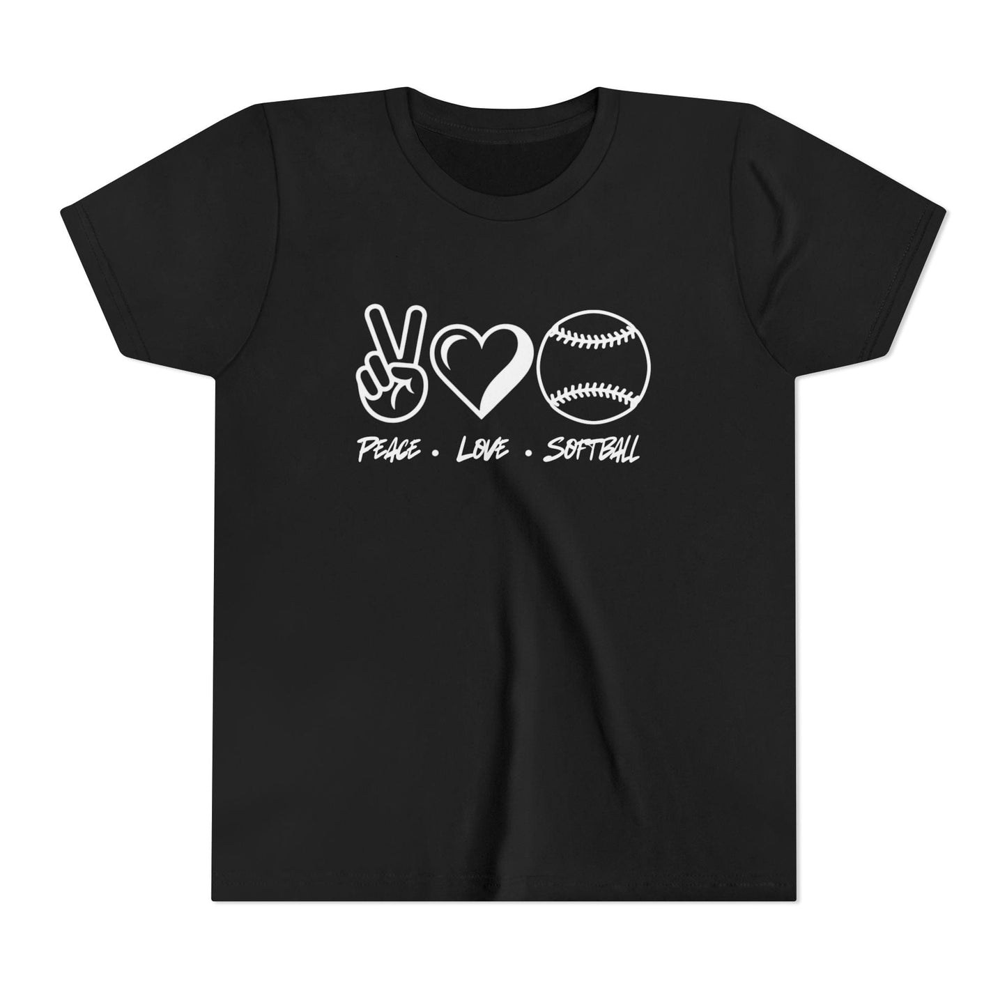 Peace • Love • Softball Youth Short Sleeve Tee