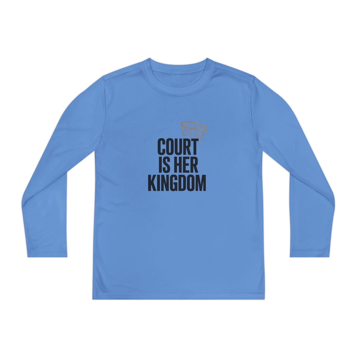 Court Is Her Kingdom Youth Long Sleeve Competitor Tee