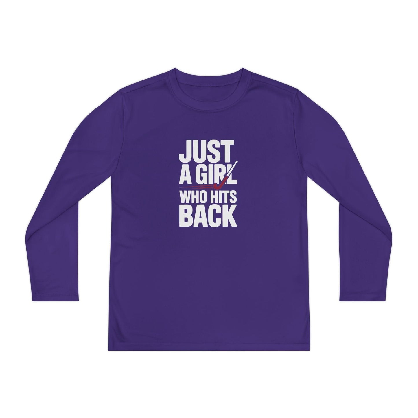 Just A Girl Who Hits Back Youth Long Sleeve Competitor Tee