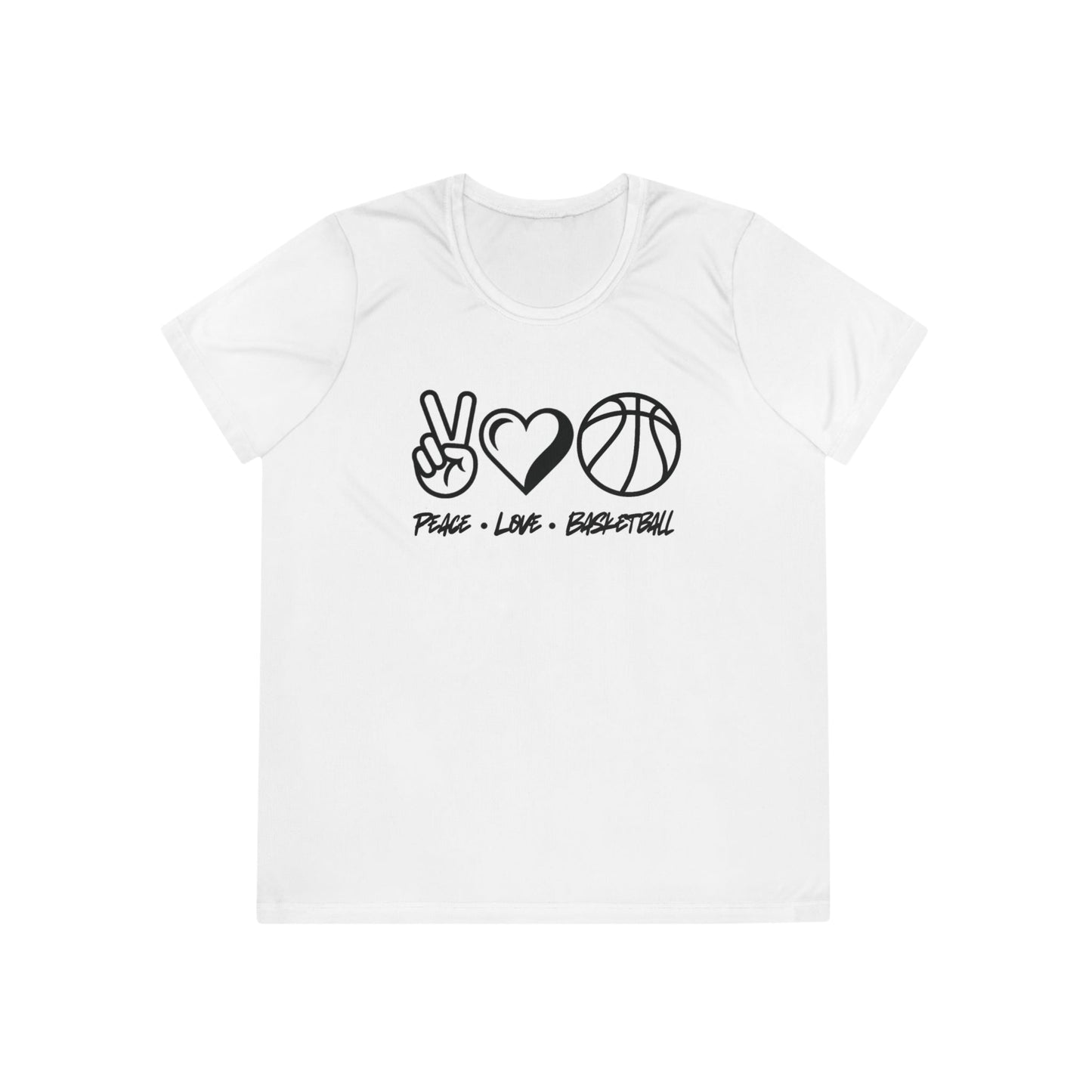 Peace • Love • Basketball Ladies Moisture Wicking Tee