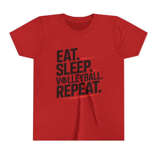 Eat.Sleep.Volleyball.Repeat Youth Short Sleeve Tee