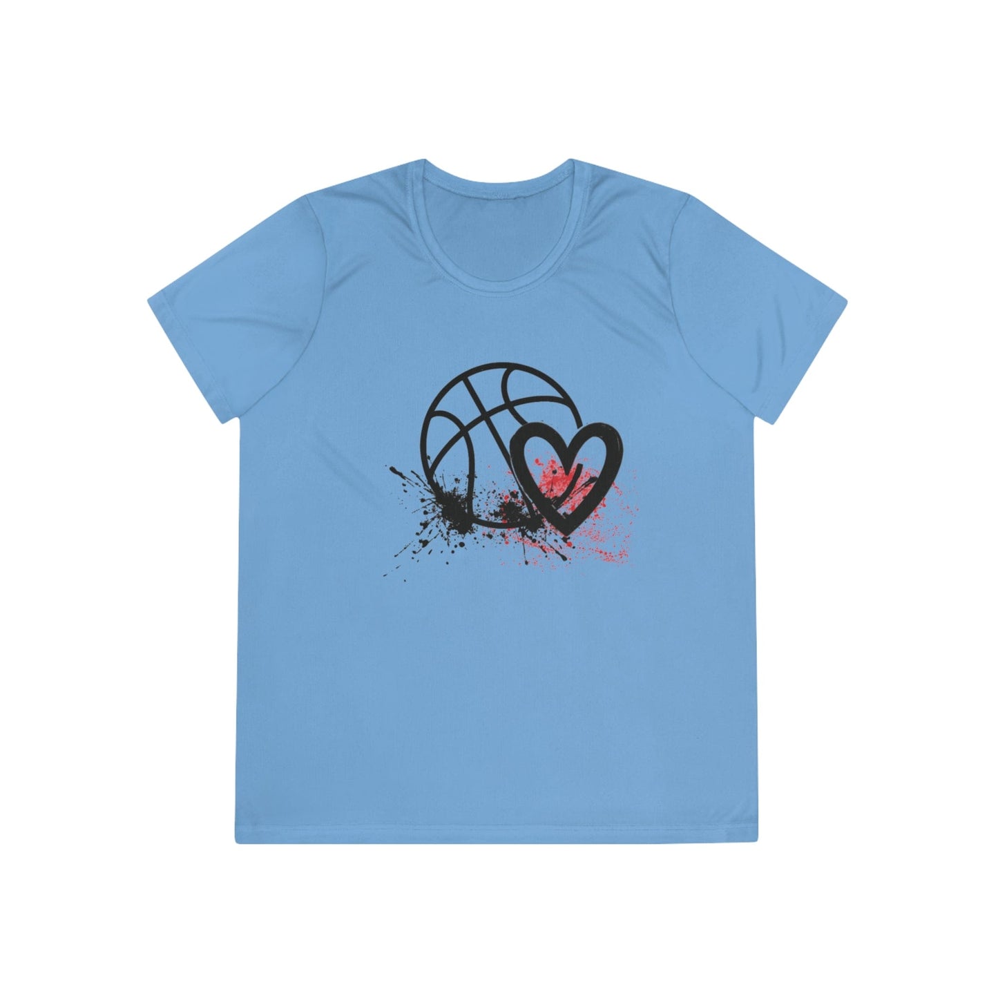 Basketball Is Her Heartbeat Ladies Moisture Wicking Tee