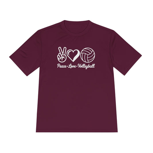 Peace • Love • Volleyball Unisex Moisture Wicking Tee