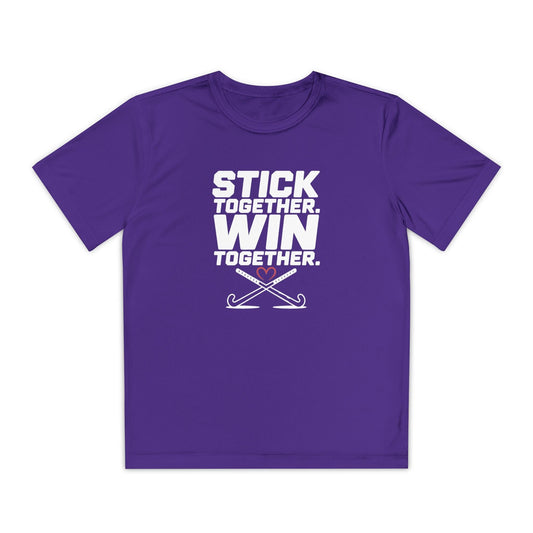 Stick Together. Win Together  Youth Moisture Wicking Tee