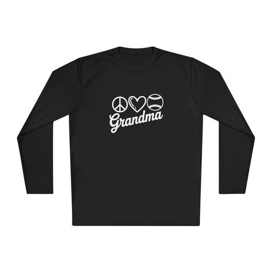 Peace Love Softball Grandma Lightweight Long Sleeve Tee
