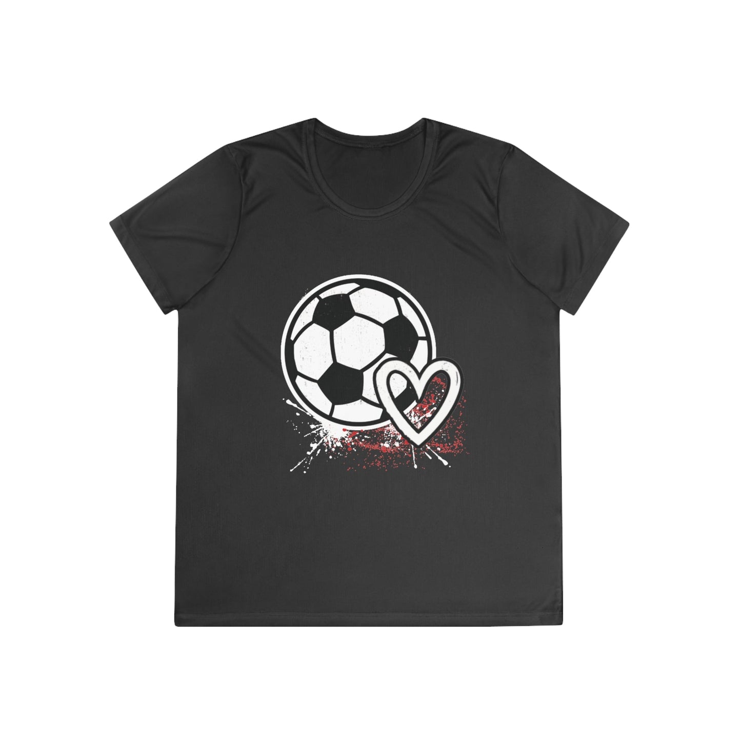 Soccer Is Her Heartbeat Ladies Moisture Wicking Tee