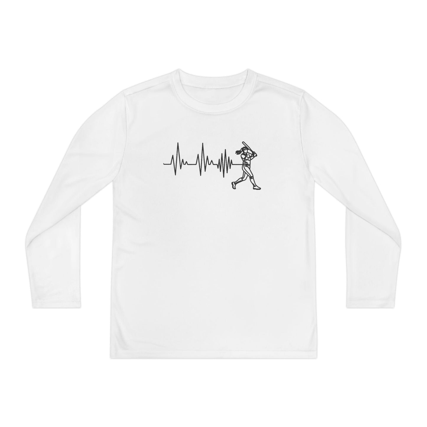 Softball Heartbeat Youth Long Sleeve Competitor Tee