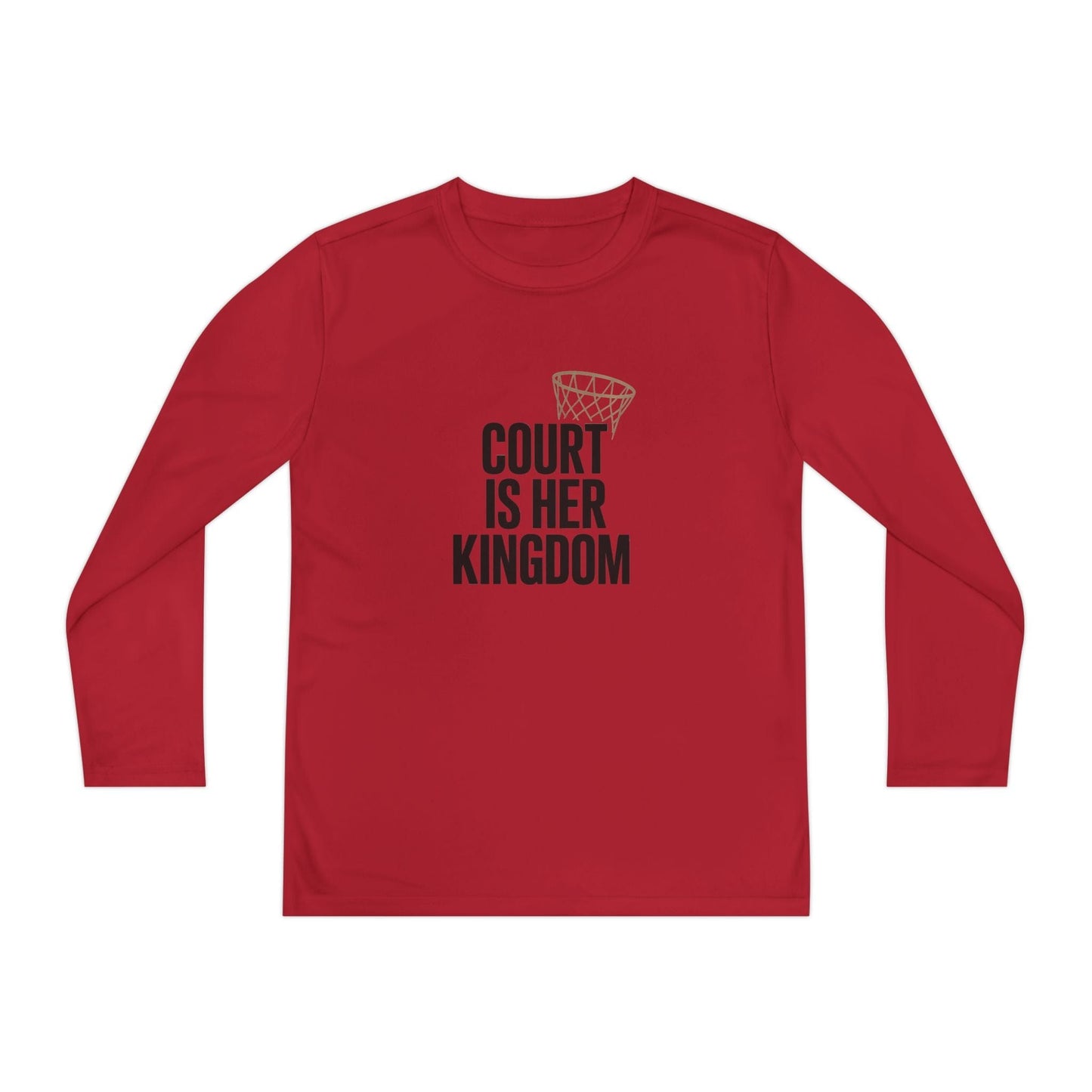 Court Is Her Kingdom Youth Long Sleeve Competitor Tee