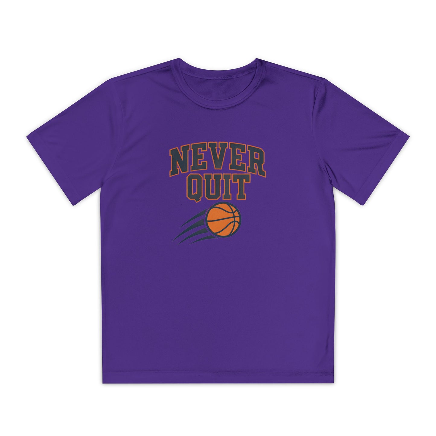 Never Quit Basketball Youth Moisture Wicking Tee