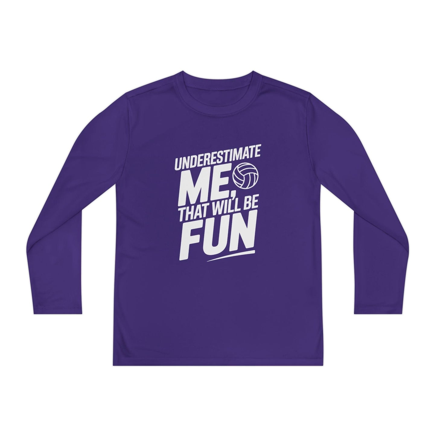 Underestimate Me, Volleyball Youth Long Sleeve Competitor Tee