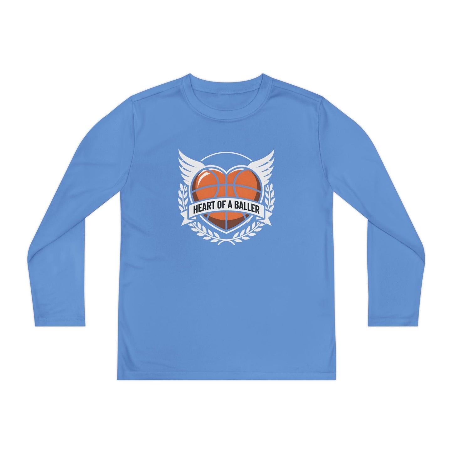 Heart Of A Baller-Basketball Youth Long Sleeve Competitor Tee