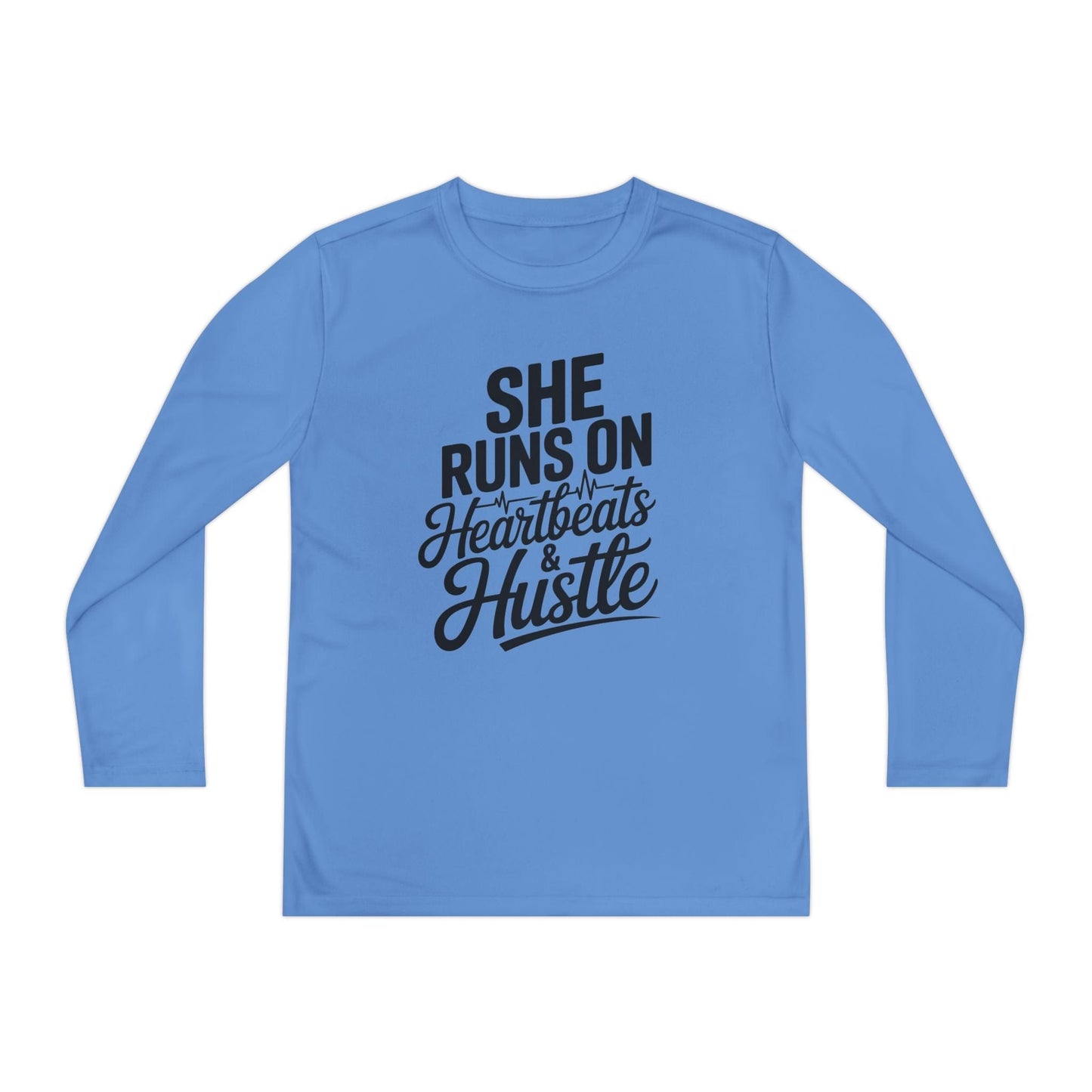 Heartbeats And Hustle Youth Long Sleeve Competitor Tee