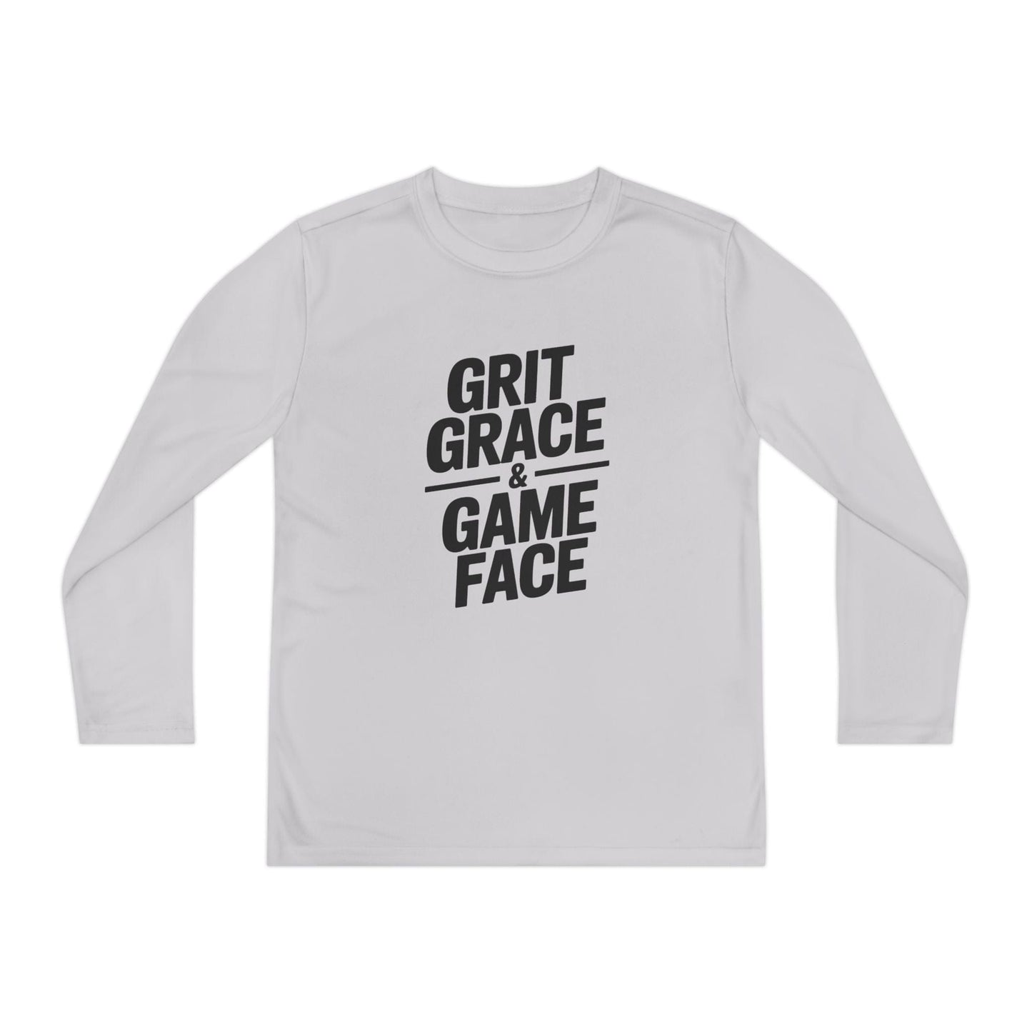 Grit, Grace, And Game Face Youth Long Sleeve Competitor Tee