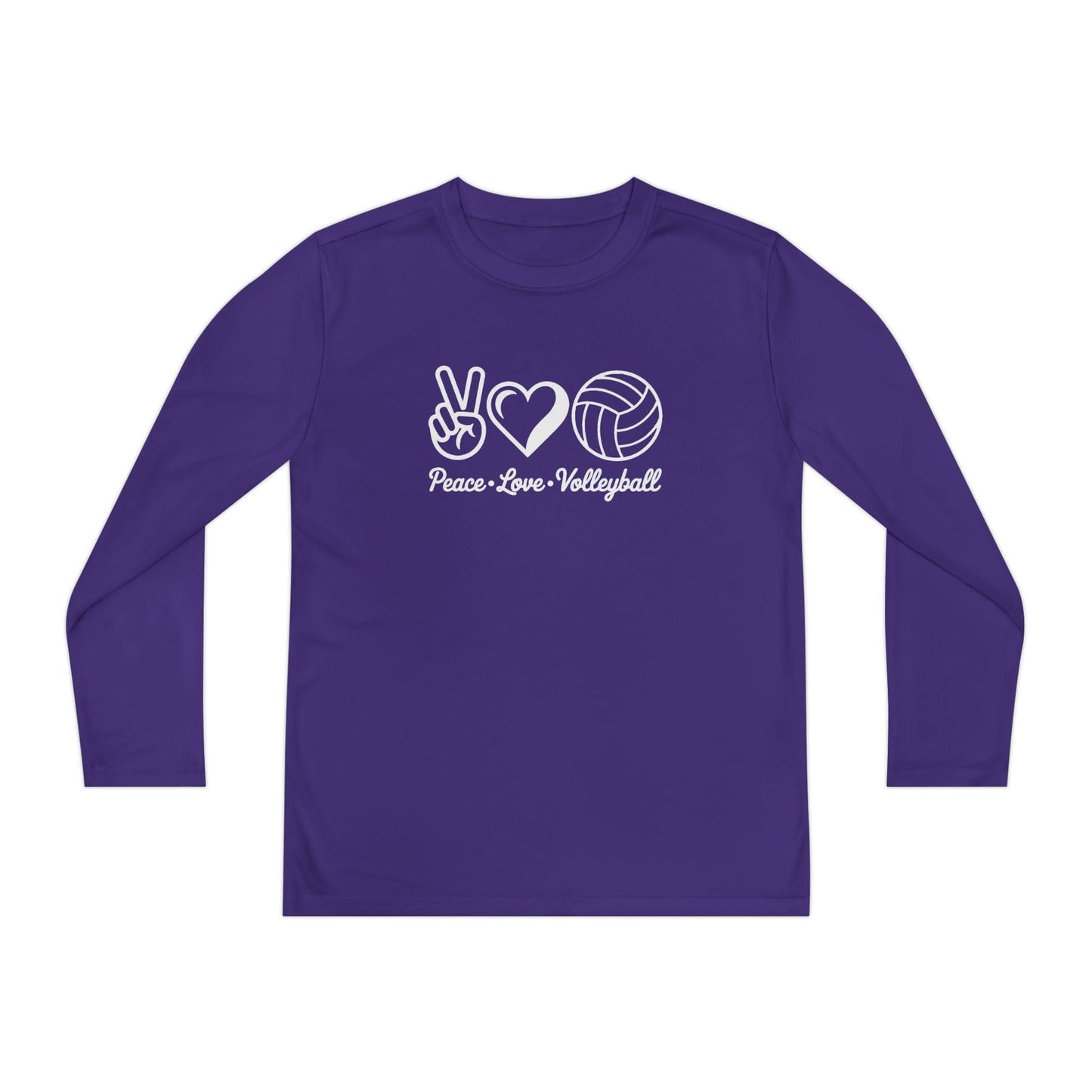 Peace • Love • Volleyball Youth Long Sleeve Competitor Tee