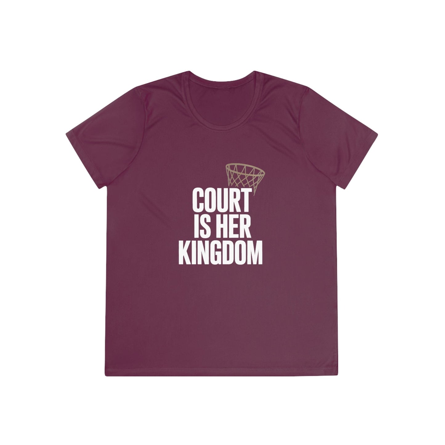 Court Is Her Kingdom Ladies Moisture Wicking Tee