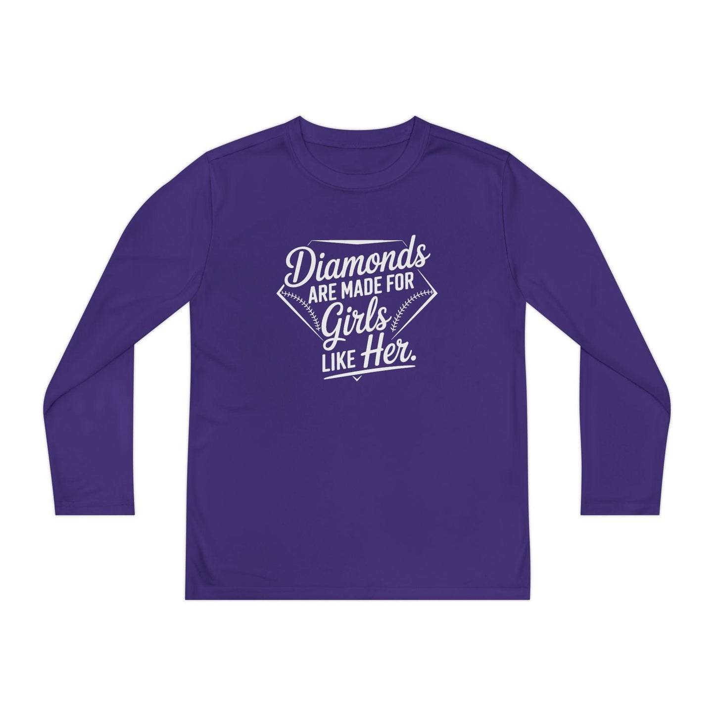 Diamonds Are Made for Girls Like Her Youth Long Sleeve Competitor Tee