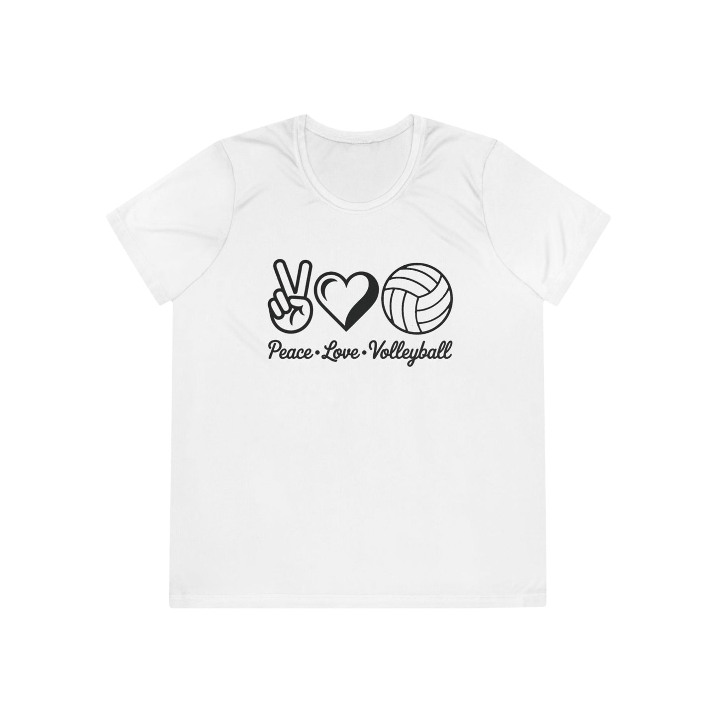 Peace • Love • Volleyball Ladies Moisture Wicking Tee
