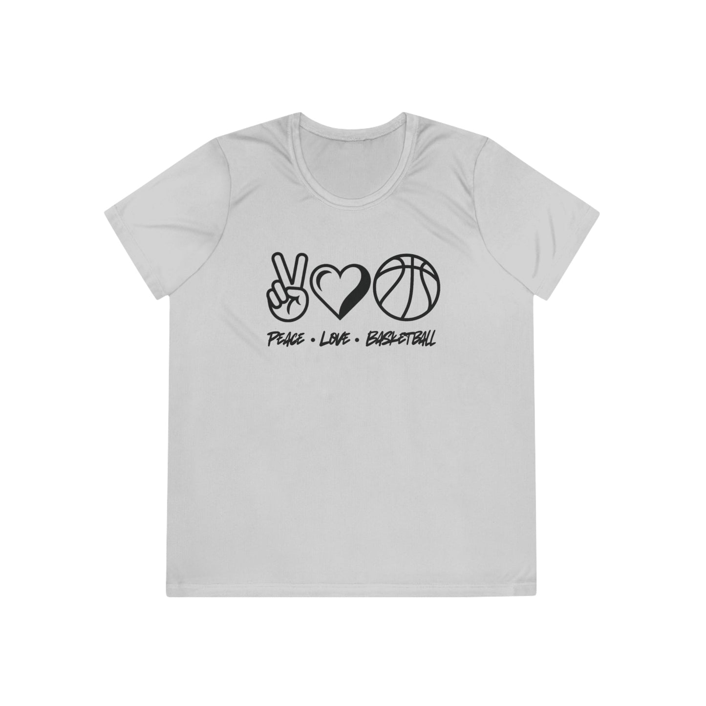 Peace • Love • Basketball Ladies Moisture Wicking Tee