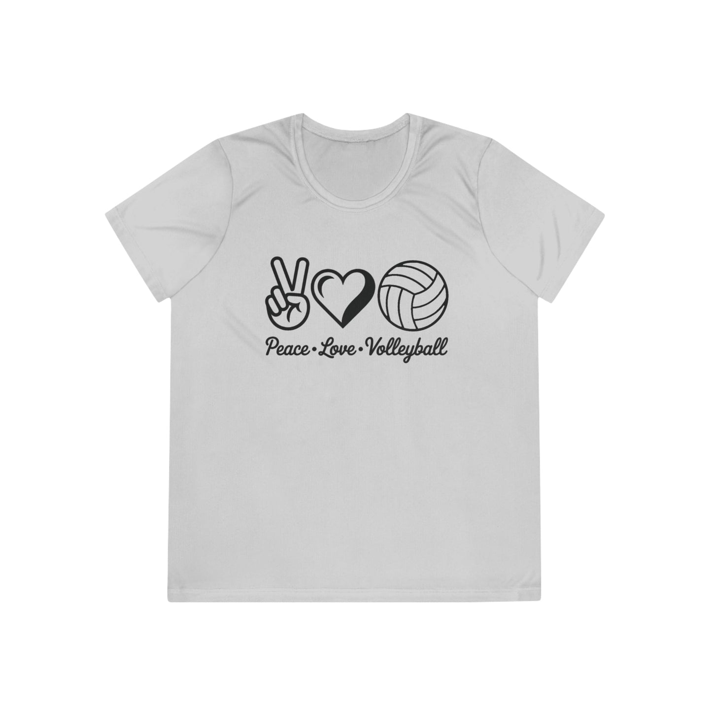 Peace • Love • Volleyball Ladies Moisture Wicking Tee