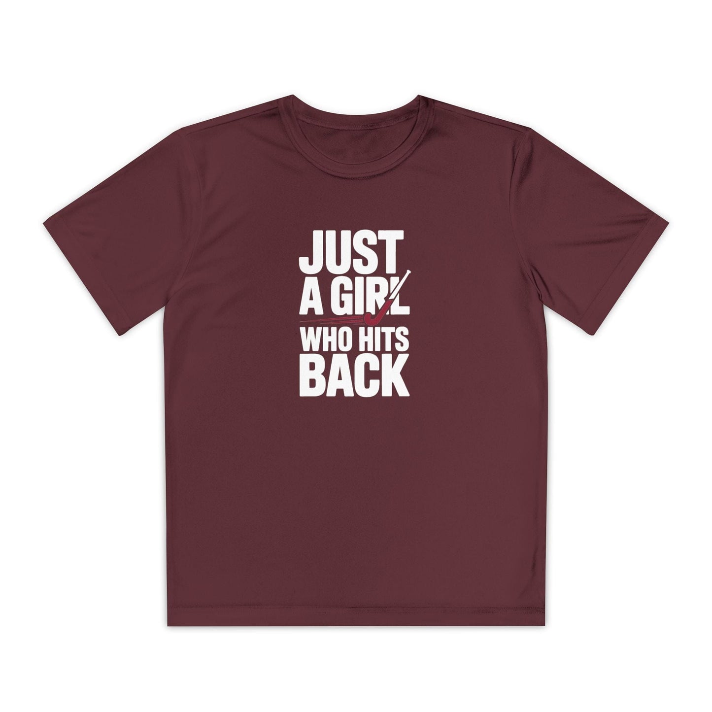 Just A Girl Who Hits Back Youth Moisture Wicking Tee