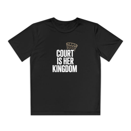Court Is Her Kingdom Youth Moisture Wicking Tee