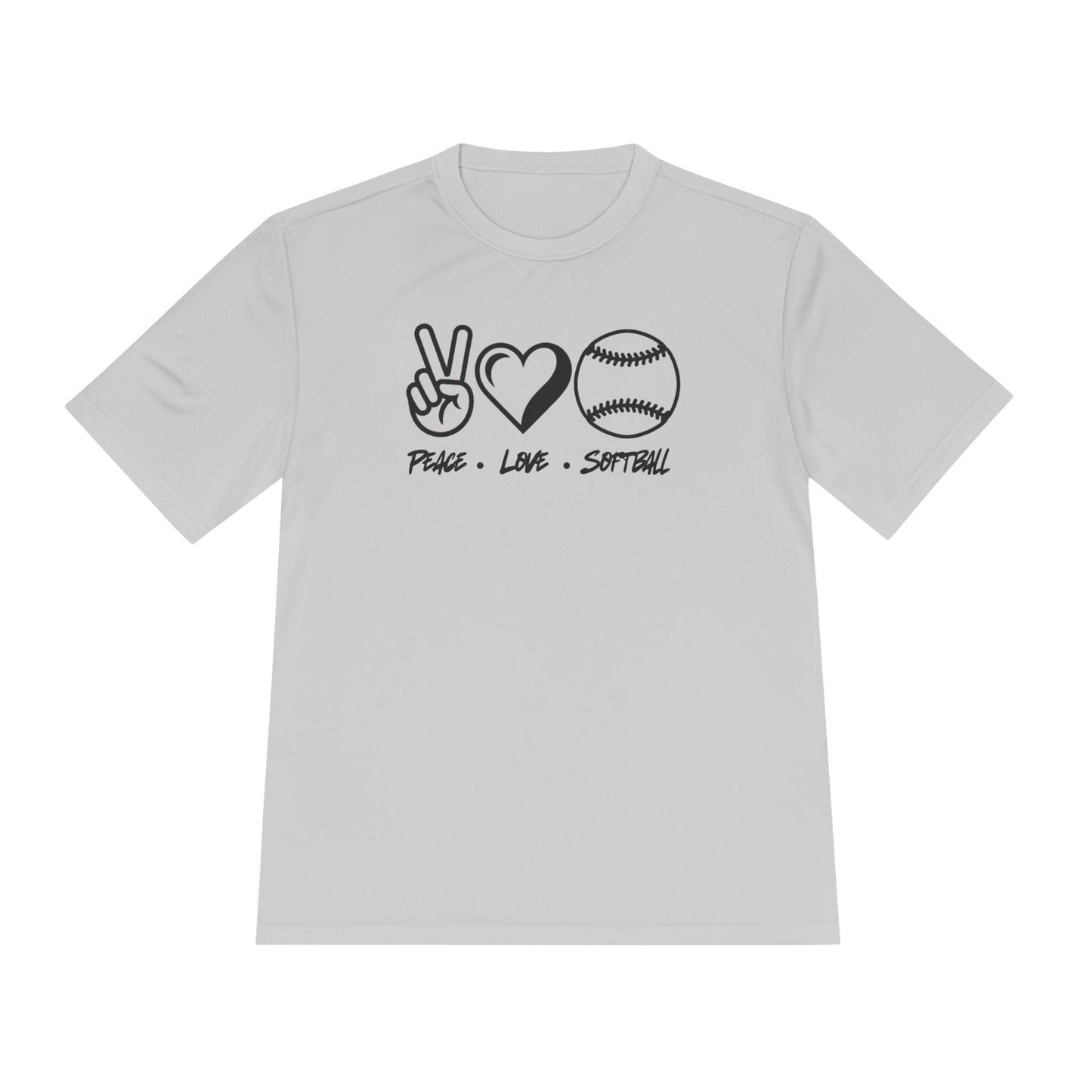 Peace • Love • Softball Unisex Moisture Wicking Tee