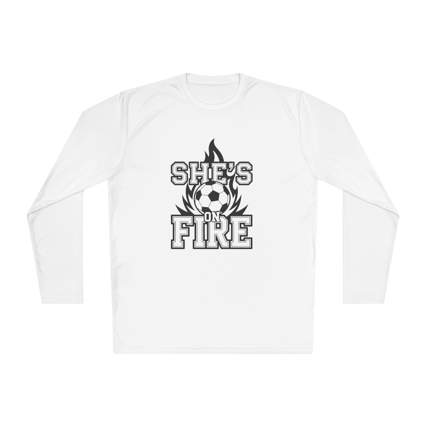 She's On Fire Soccer Lightweight Long Sleeve Tee