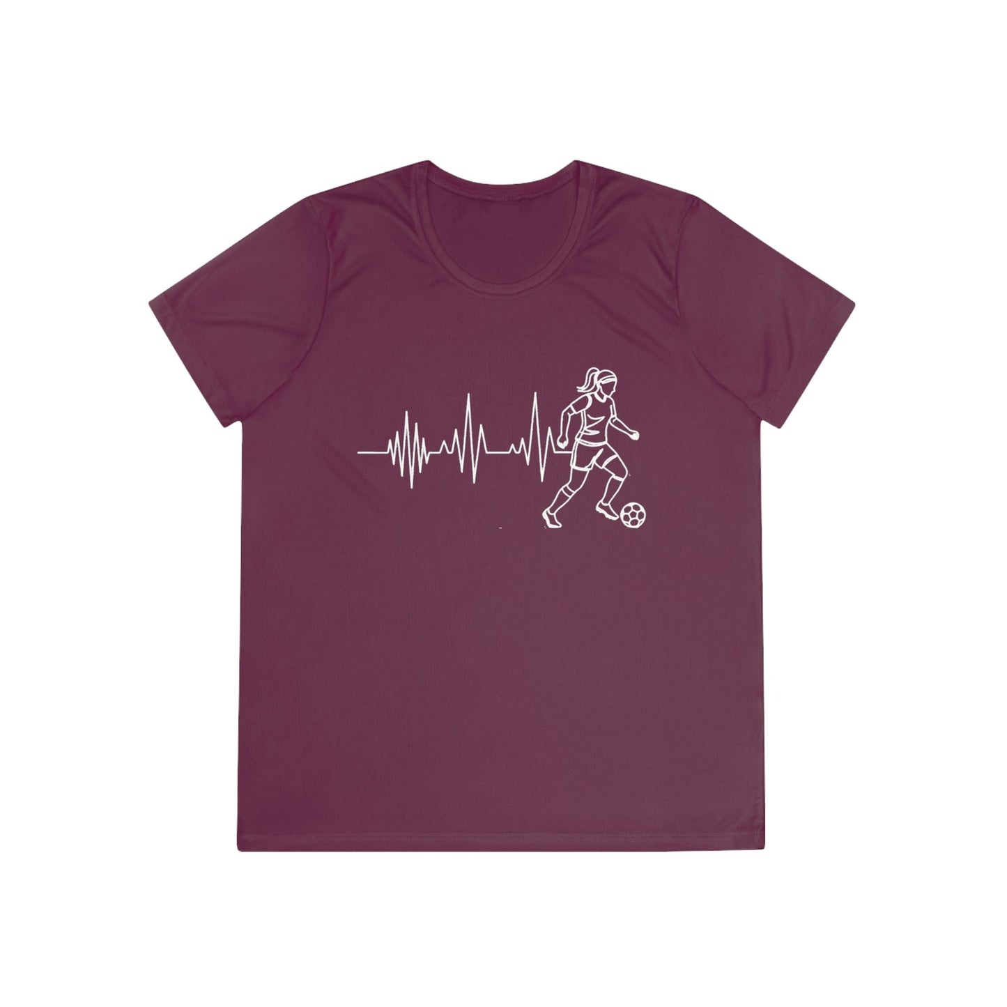 Soccer Heartbeat Ladies Moisture Wicking Tee
